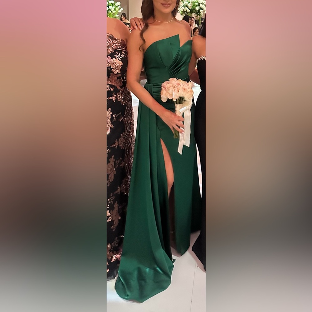 Emerald green maxi dress for wedding guest or bridesmaid dress